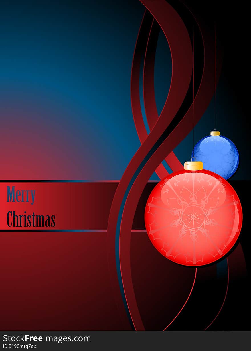 Christmas background illustration with balls. Christmas background illustration with balls