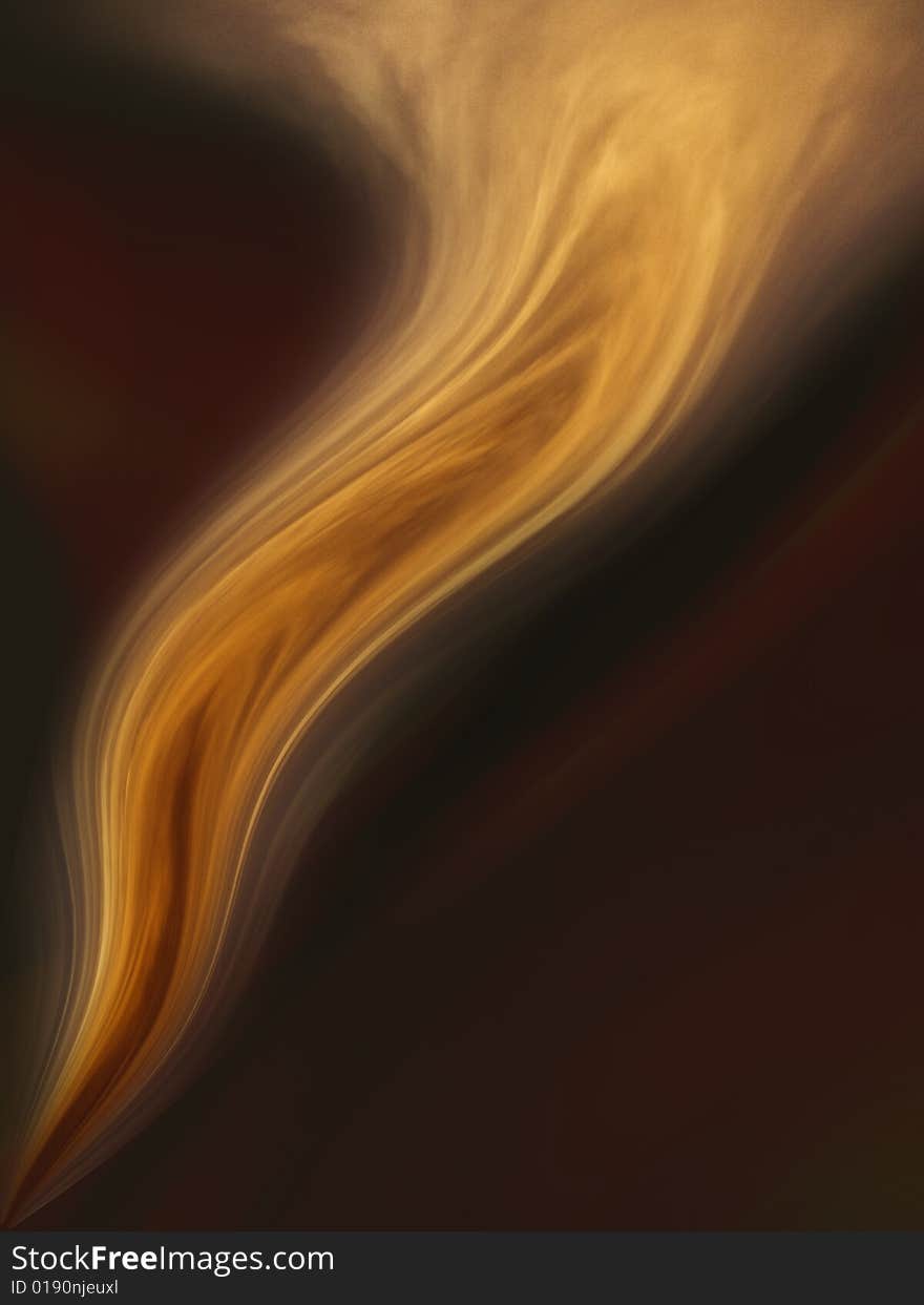 An illustration of a curvy stylized flame on a dark background. An illustration of a curvy stylized flame on a dark background