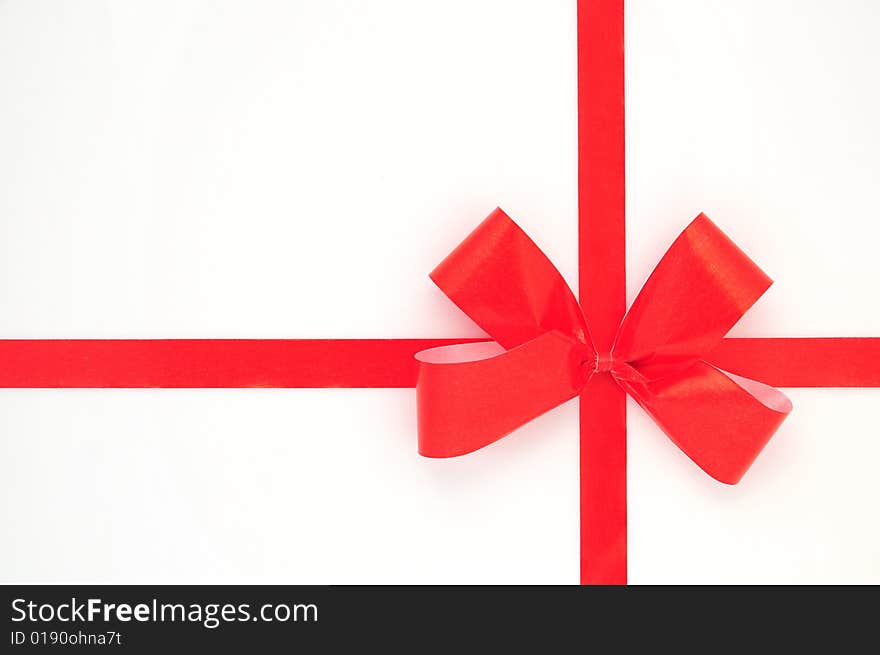 Red bow isolated on white background