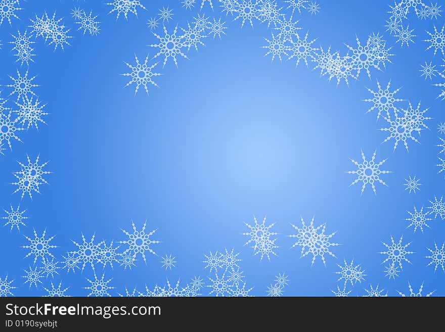 Christmas  snoflakes on the blue background. Christmas  snoflakes on the blue background