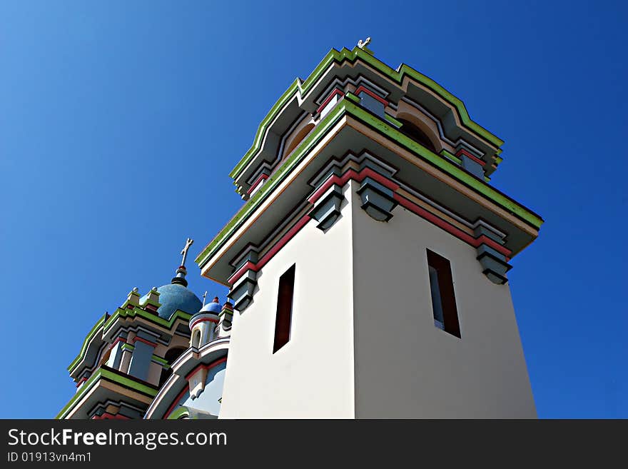 A colorful church in Peru, South America