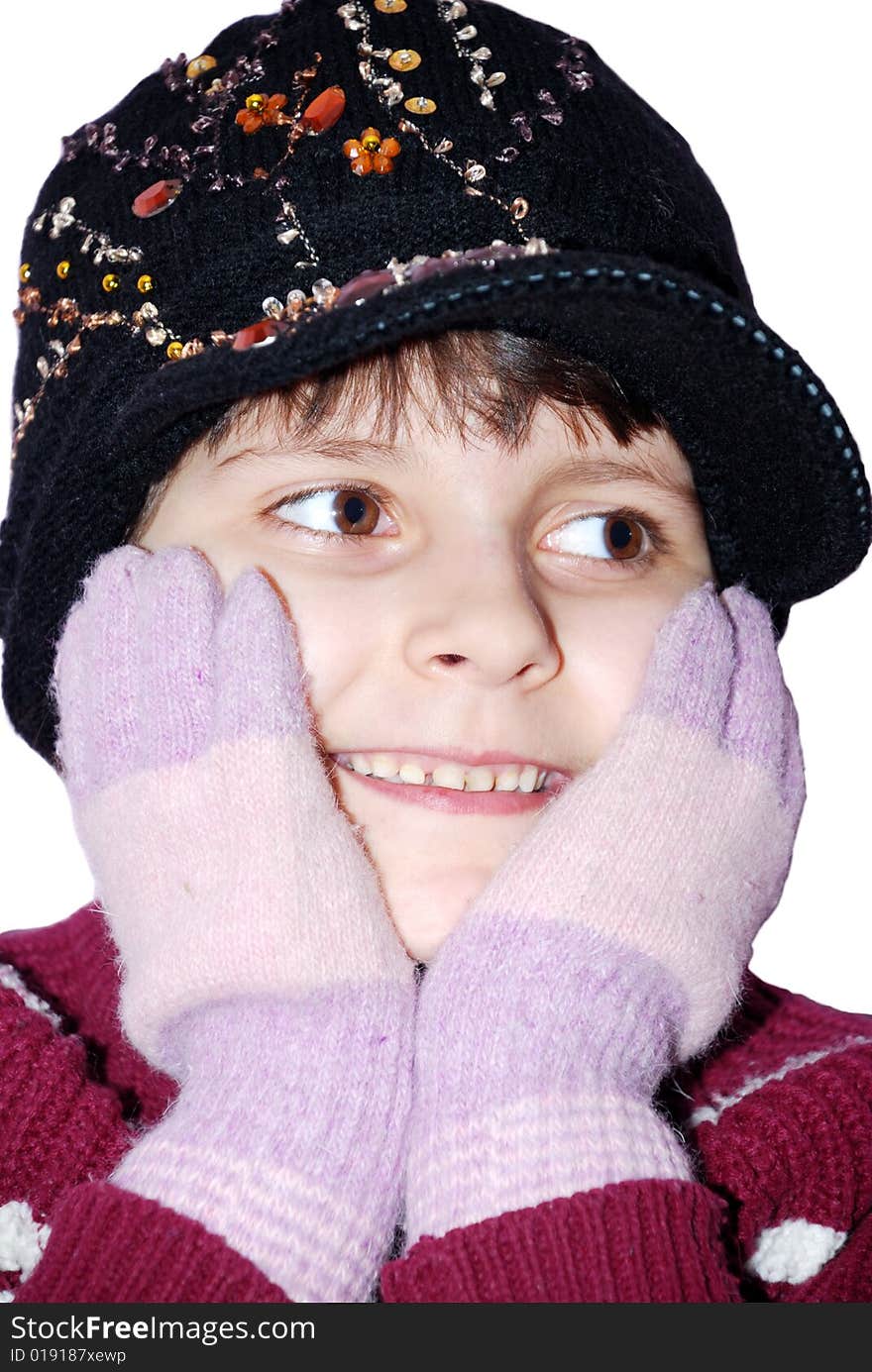 Funny fashion child in hat. Funny fashion child in hat