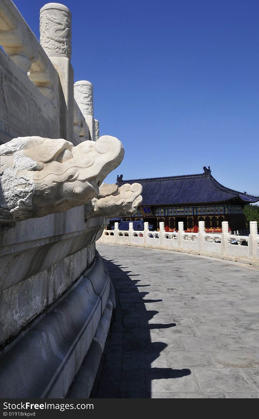 Dragon statue in chinese ancient building