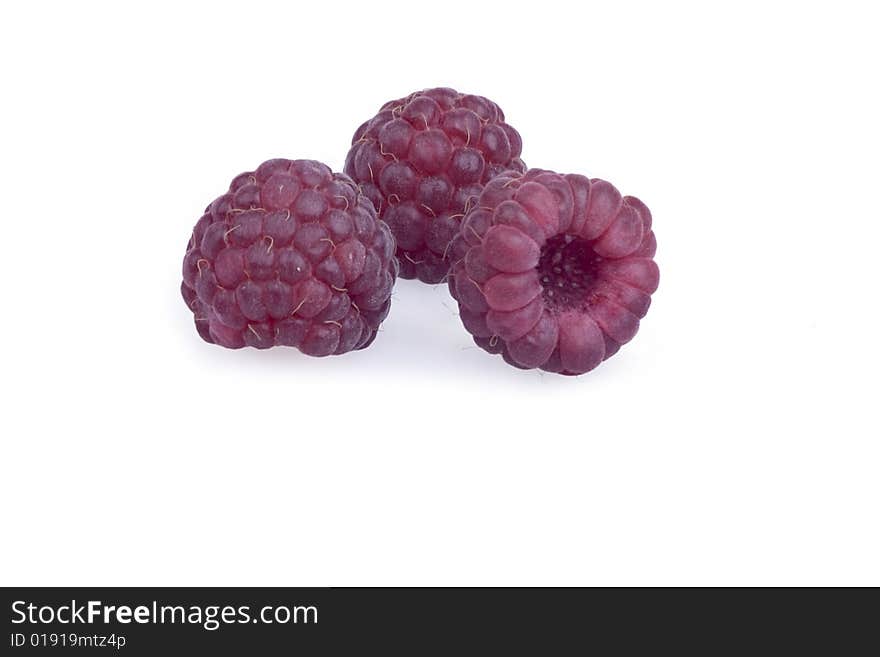 Fresh raspberry in white background