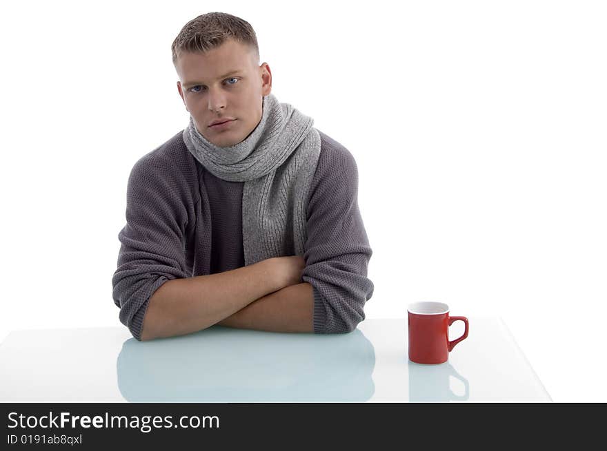 Handsome male with coffee mug