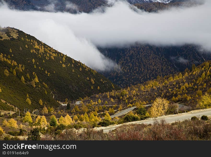 Clouds around the mountains