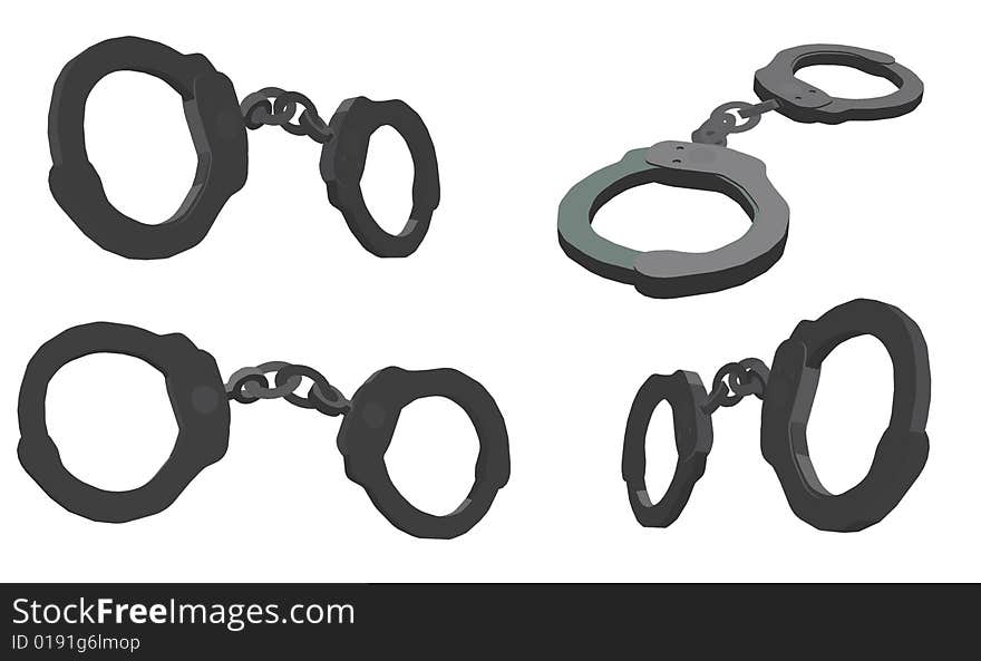 Vector illustration of Handcuff with background