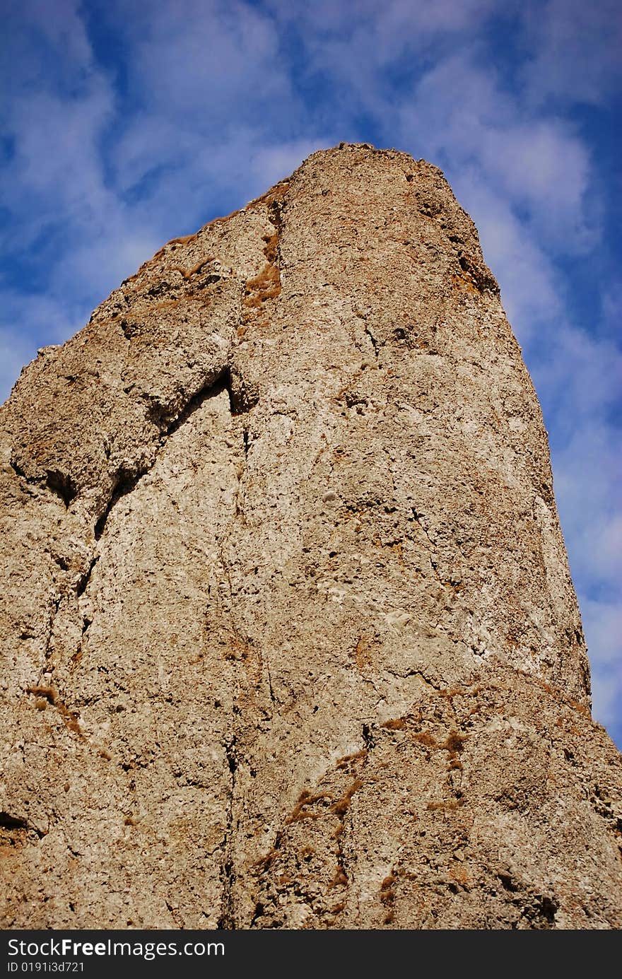 Beautiful rocks on a background of blue sky