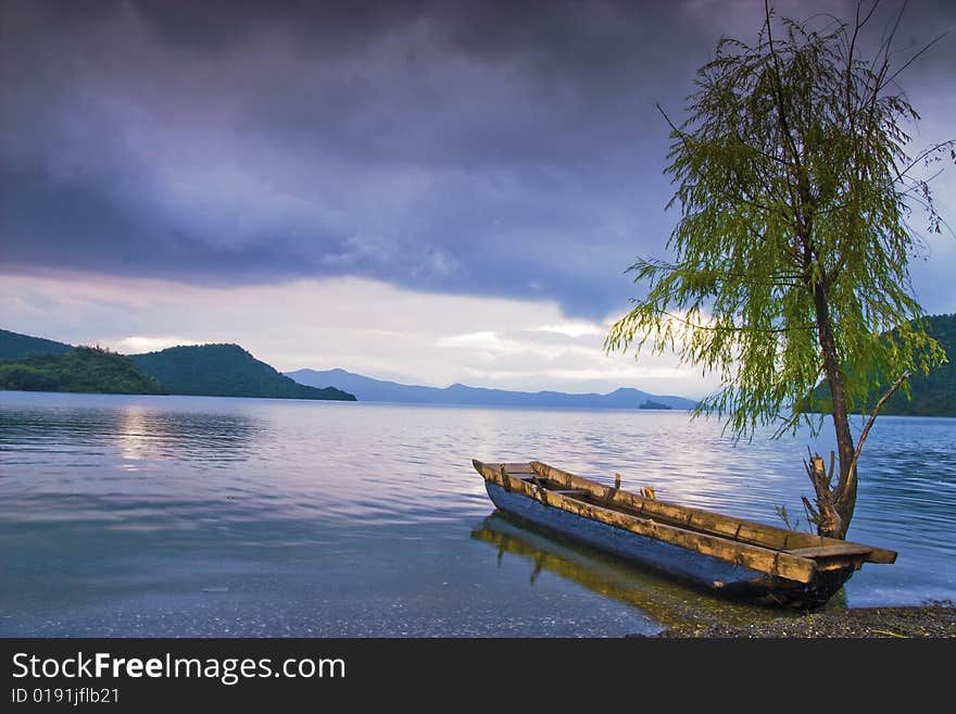 Beautiful lake and boat