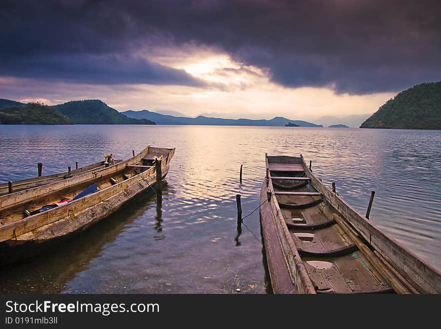 Beautiful lake and boat