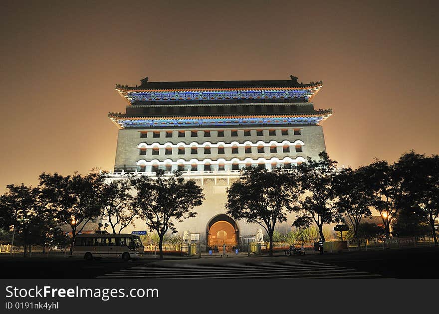 Night Scene Of Chinese Ancient Building