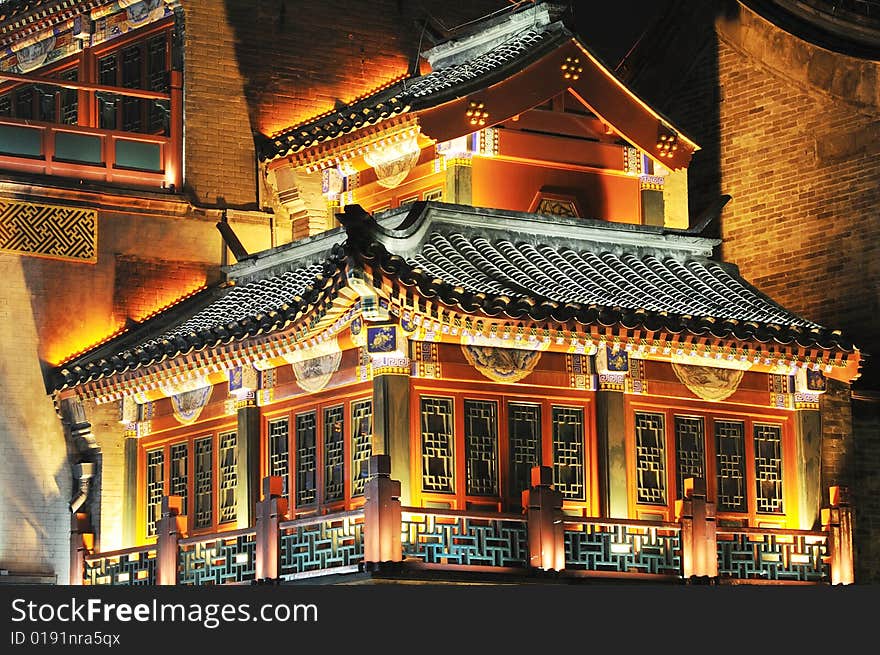 Night Scene Of Chinese Ancient Building