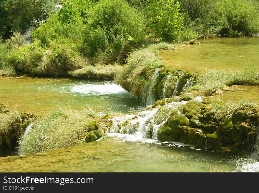 Green river in KRKA National Park, Croatia