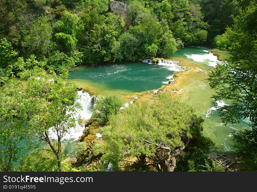 Green river in KRKA National Park, Croatia