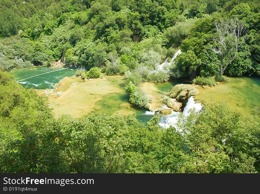 Green river in KRKA National Park, Croatia