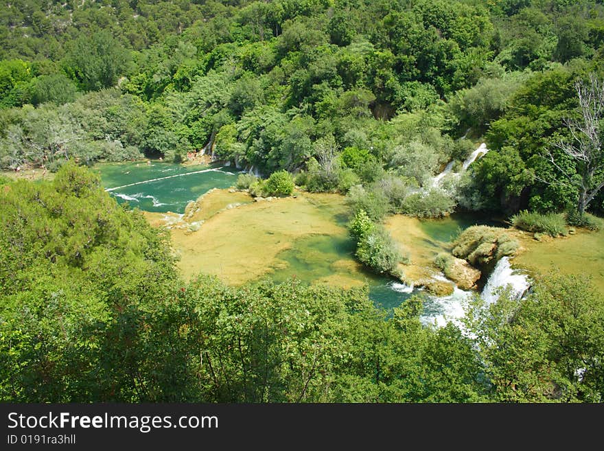 Green river in KRKA National Park, Croatia