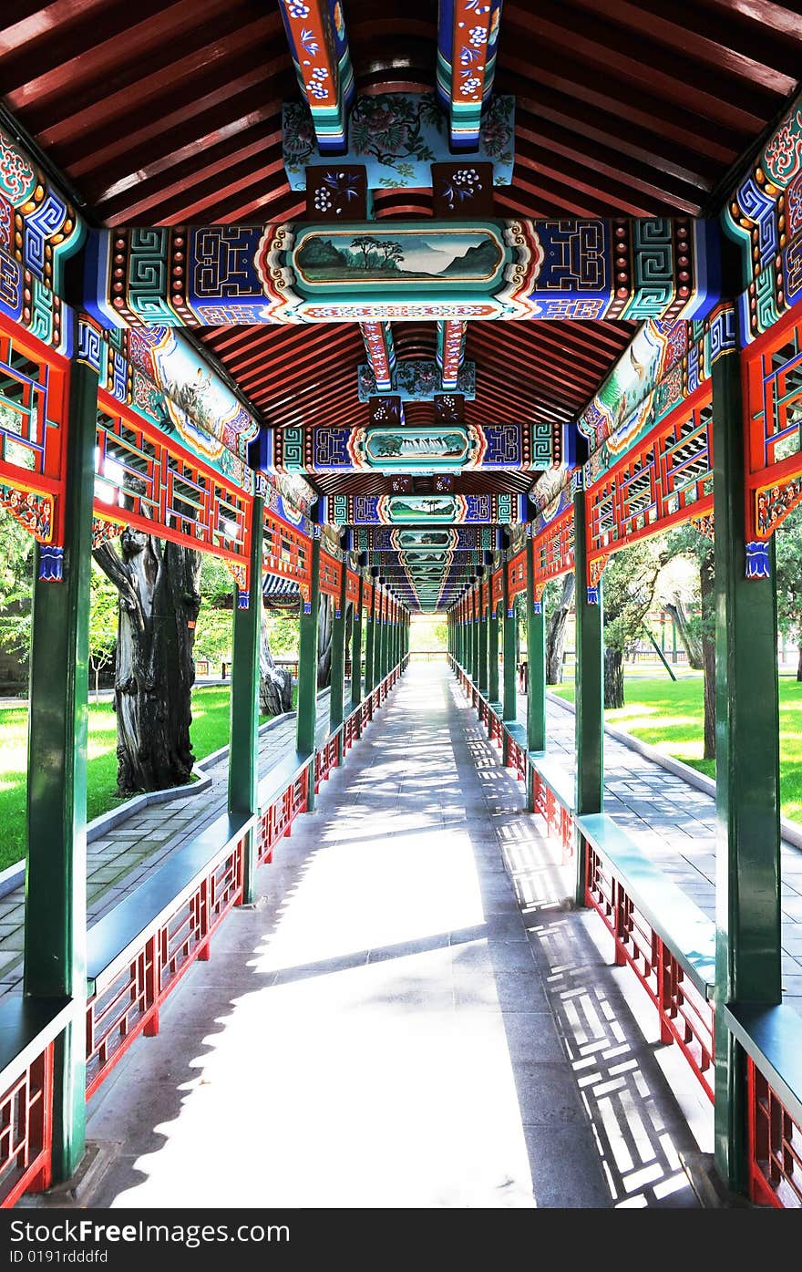 Corridor With Chinese Ancient Style