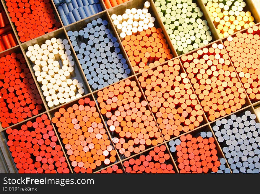 Colorful picture of cylindrical magnets