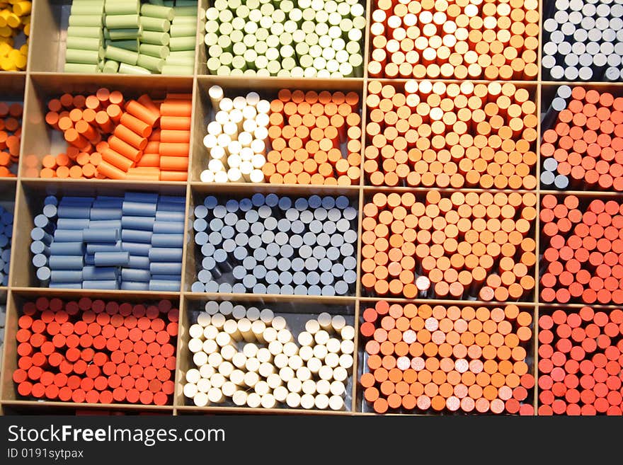 Colorful picture of cylindrical magnets