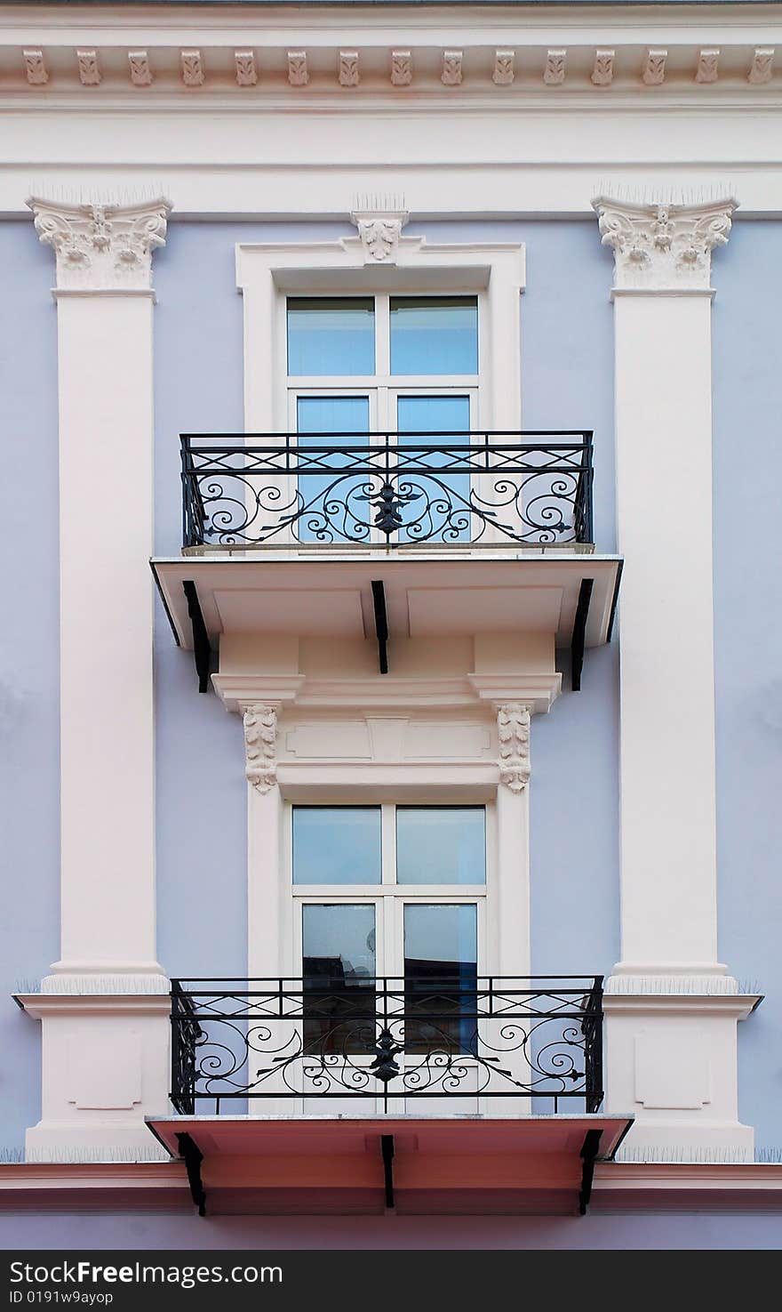 Facade of old residential house