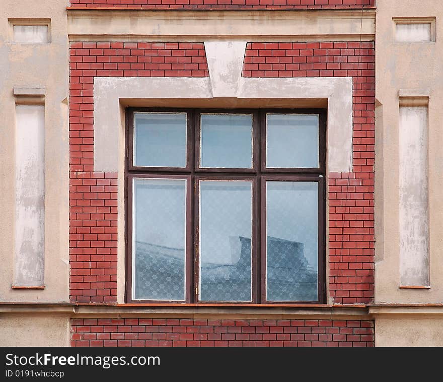 Facade of residential old house. Facade of residential old house