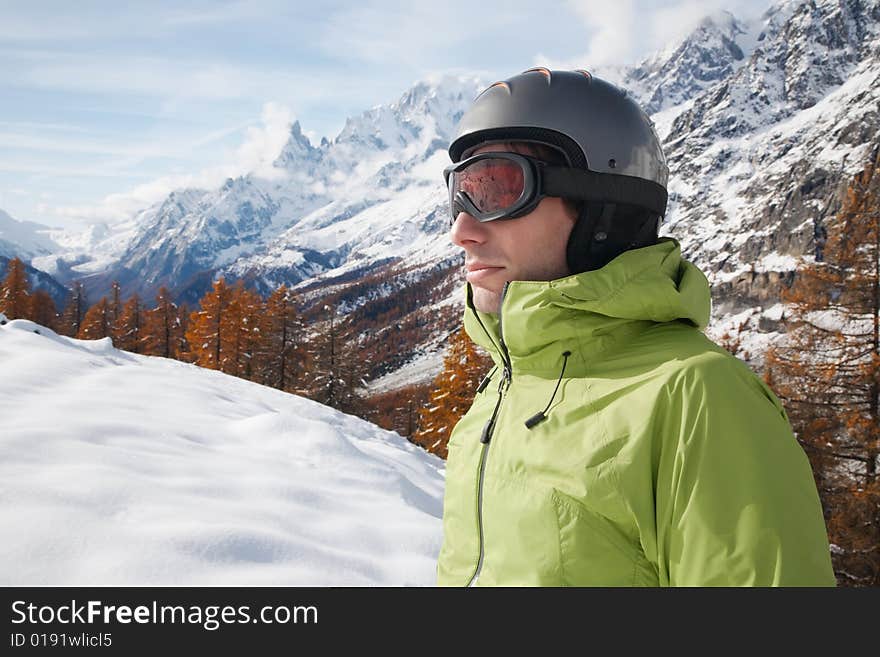 Skier portrait