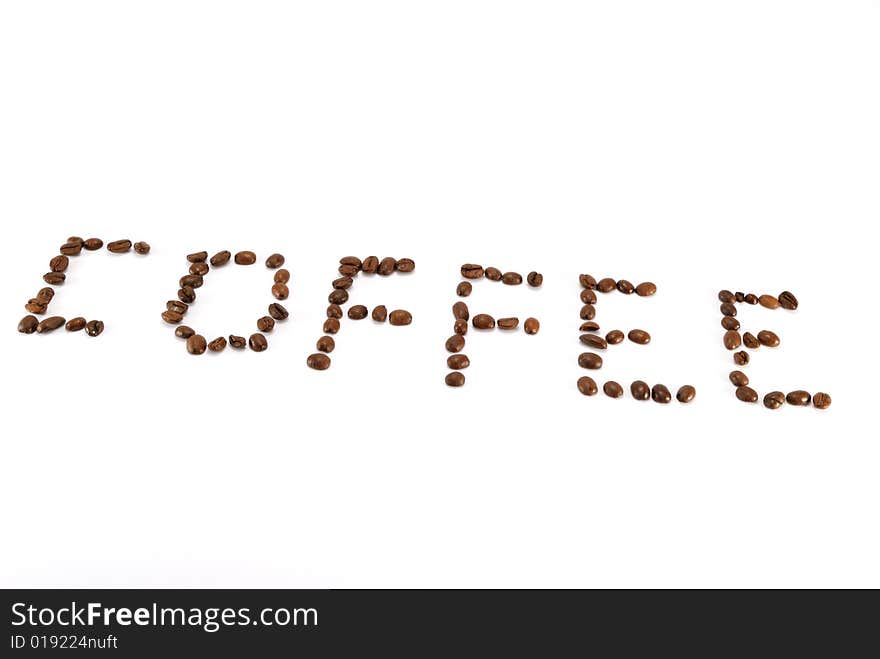 Coffee beans on white background