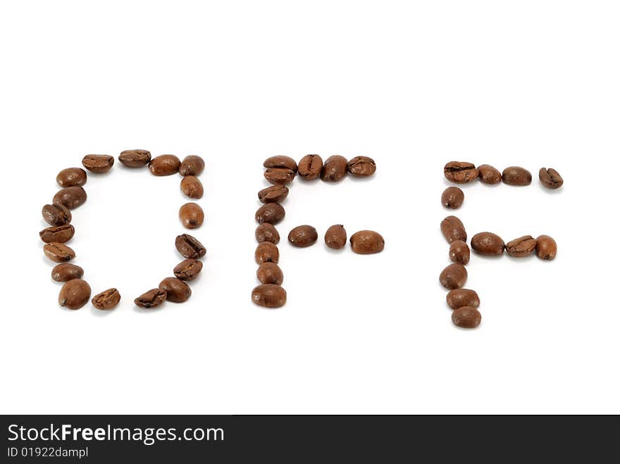 Coffee beans on white background