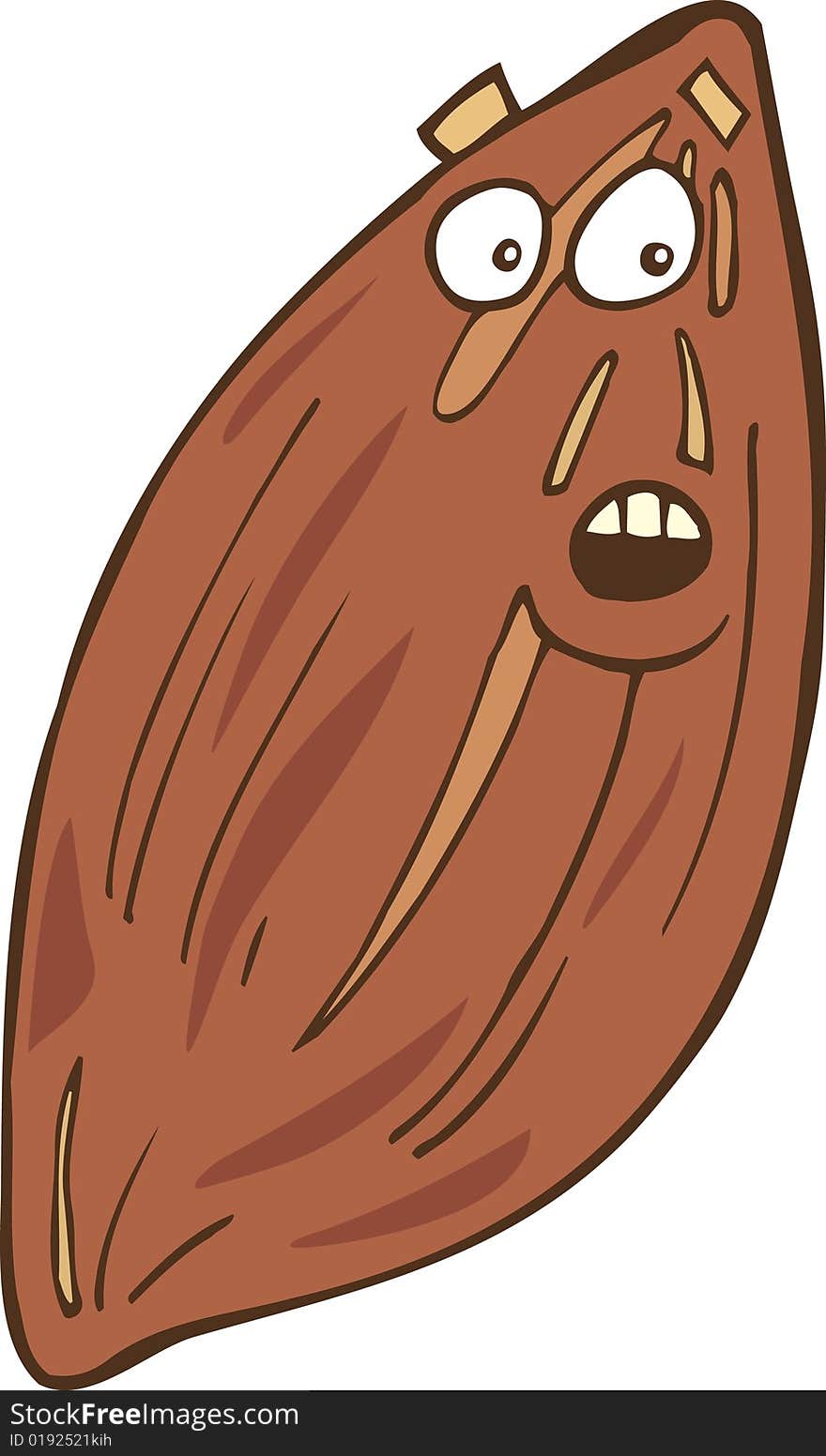 Illustration of surprised funny almond