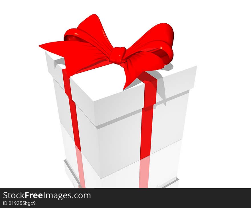 Gift box isolated on the white background