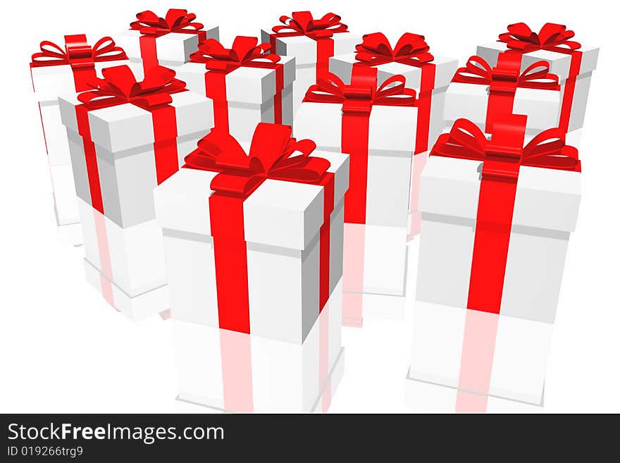 Gifts box isolated on the white background