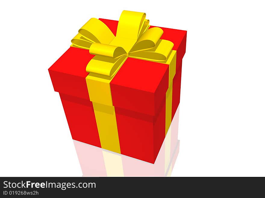 Gift box isolated on the white background