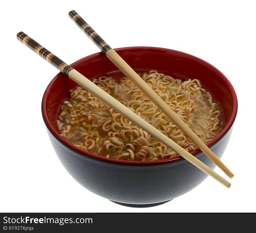 Noodle Soup Asian With Chopsticks