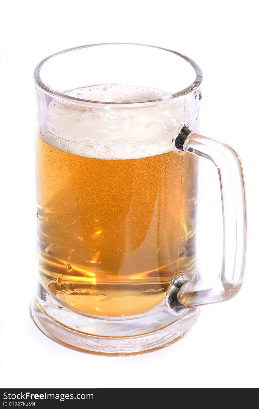 Large glass of cold beer. Large glass of cold beer