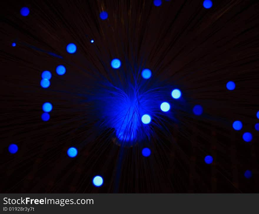 Abstract lighting, detail blue light on black background