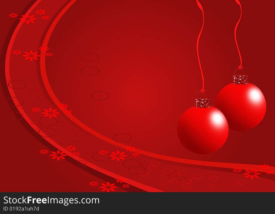 Christmas red ornaments illustration