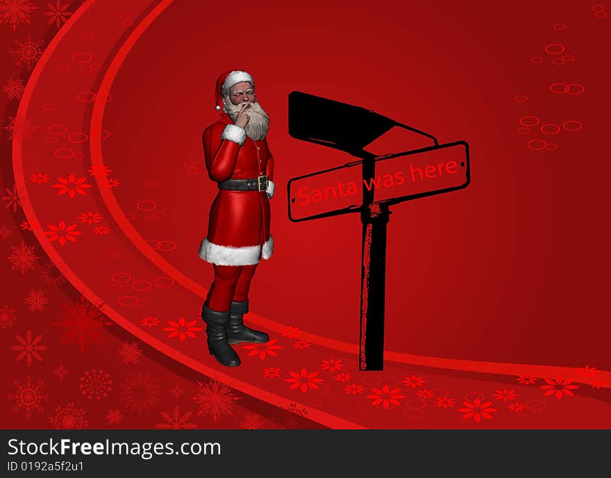 Santa Claus Christmas design illustration on dark red background. Santa Claus Christmas design illustration on dark red background