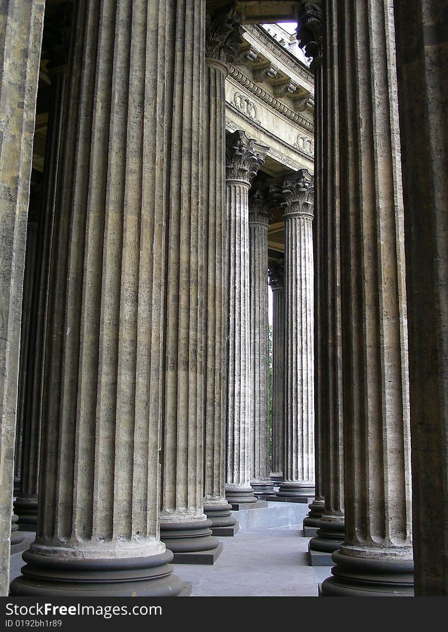 Columns of Kazanskij cathedral in St. Petersburg