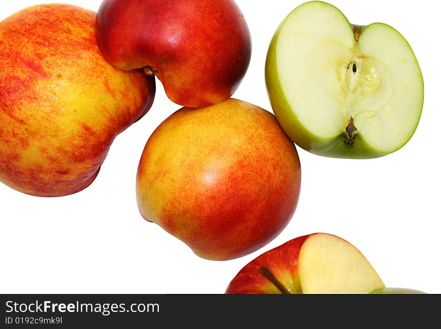 Isolated fruits on white background