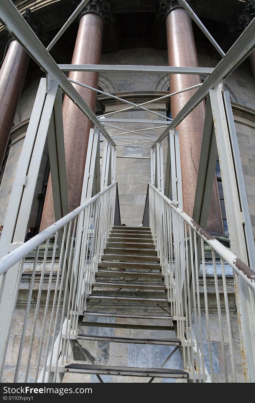 Way on colonnade of st. isaac's cathedral