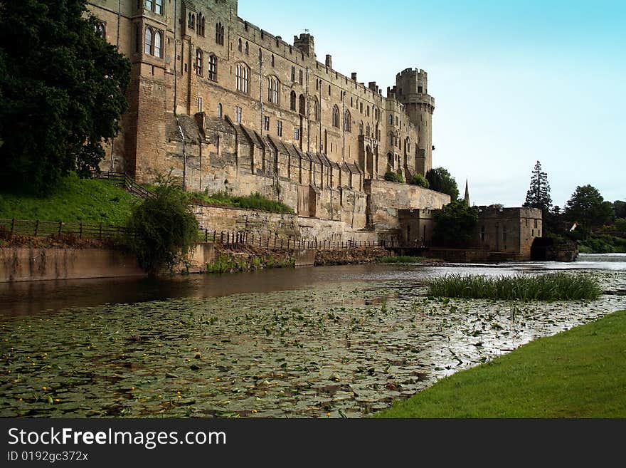 View of Warwick castle from the river Avon