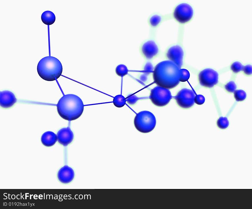 Blue molecular background on white