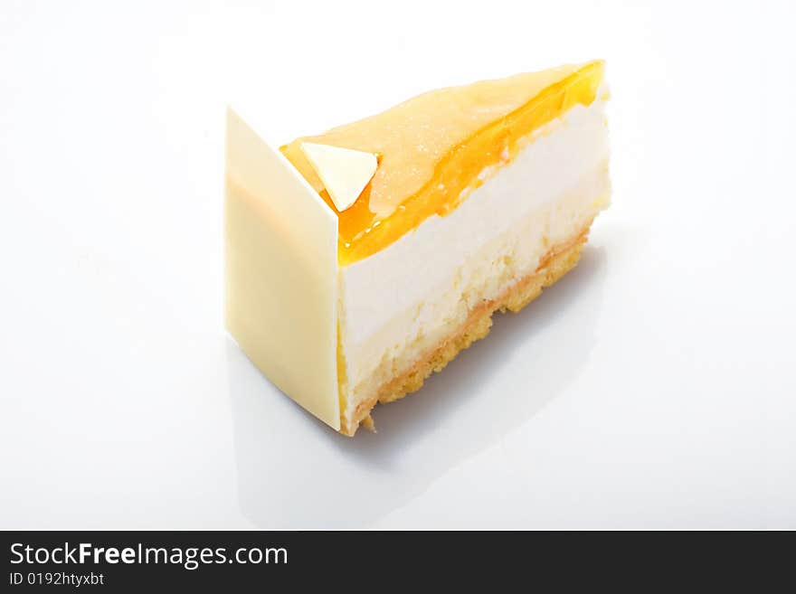 Cake series. Cake with peach cream.