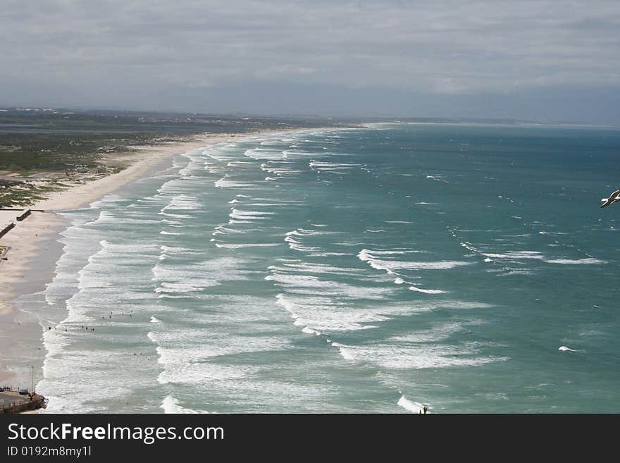 Pic of Muizenberg beach, Cape Town, taken from Boyes Drive. Pic of Muizenberg beach, Cape Town, taken from Boyes Drive.