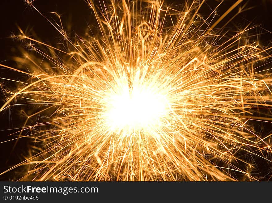 Sparkler isolated on the  black background