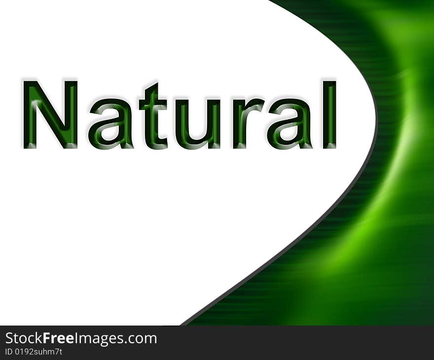 Green conceptual background with natural text