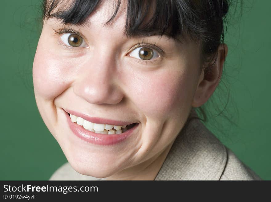 Smiling young mixed race woman closeup portrait. Smiling young mixed race woman closeup portrait