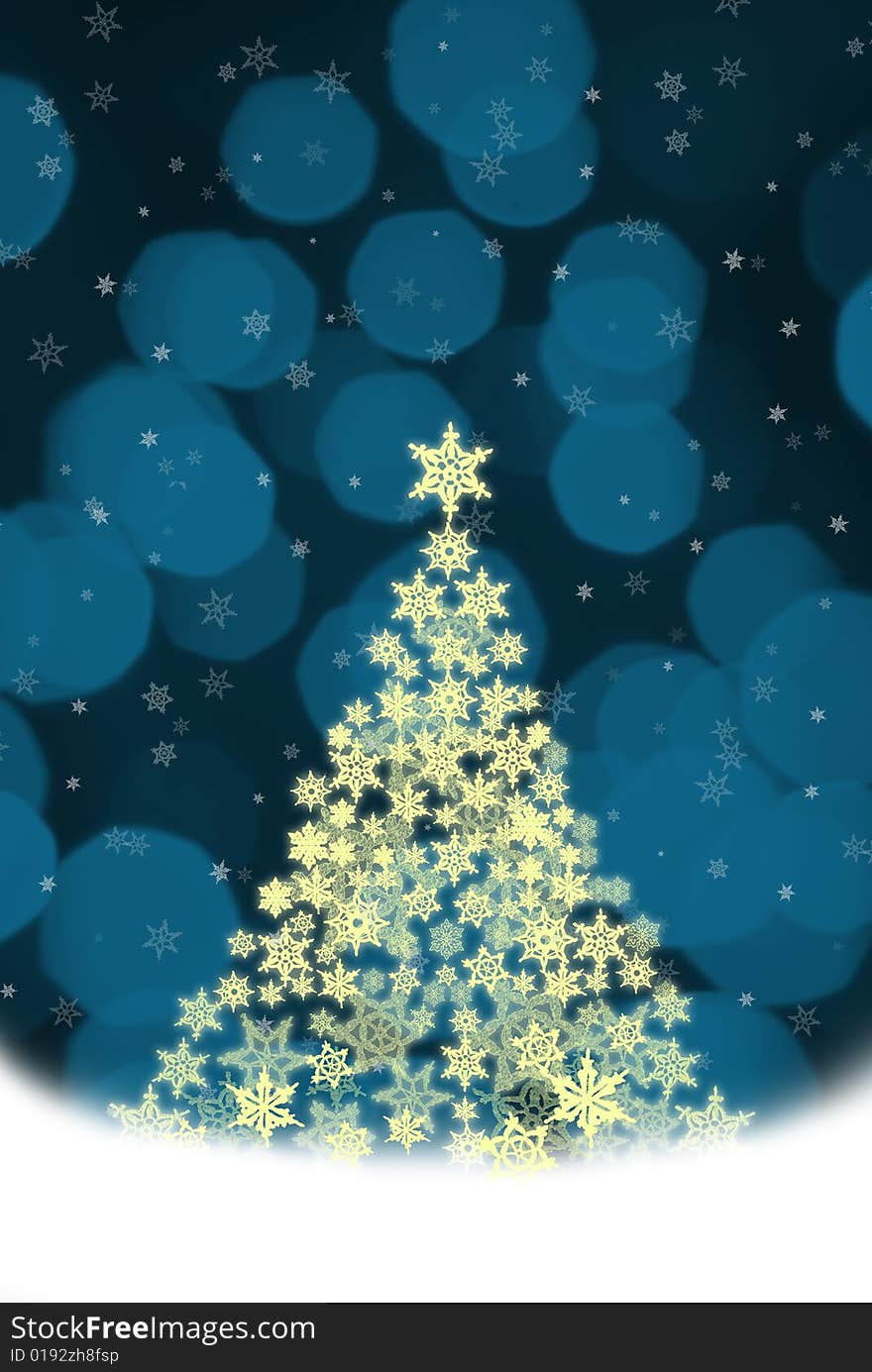 Christmas tree illustration from stars at blue background. Christmas tree illustration from stars at blue background