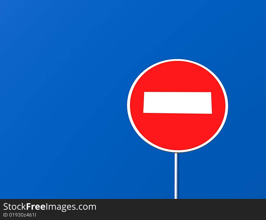 Stop, traffic sign isolated in blue background. Stop, traffic sign isolated in blue background