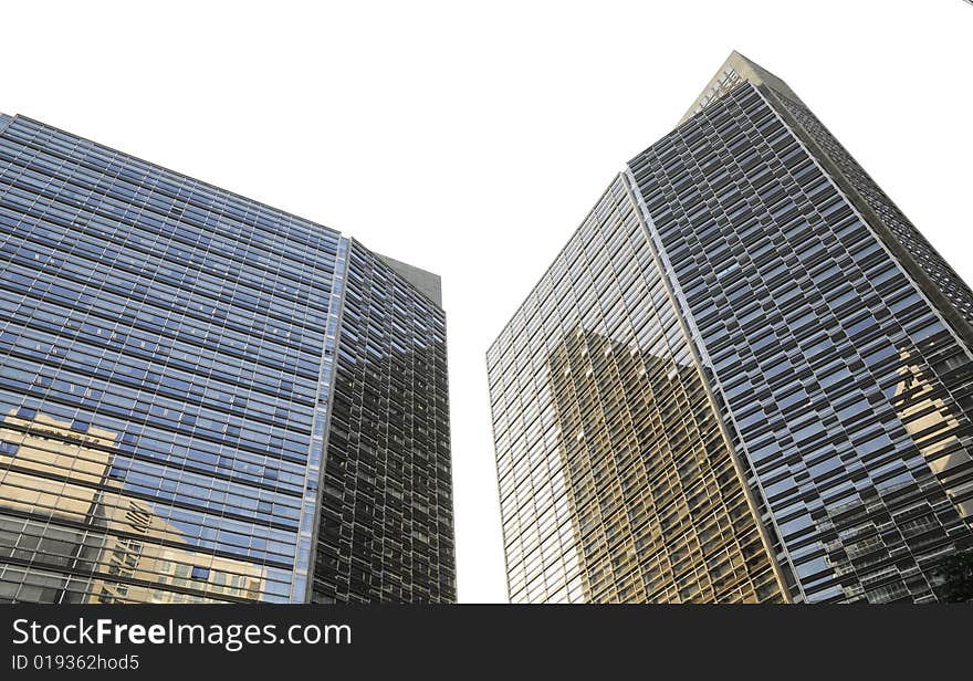 Office building with reflection,building with glass surface